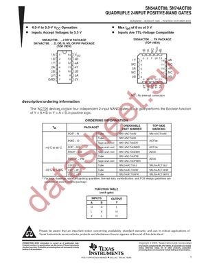 SN74ACT00DBRG4 datasheet  